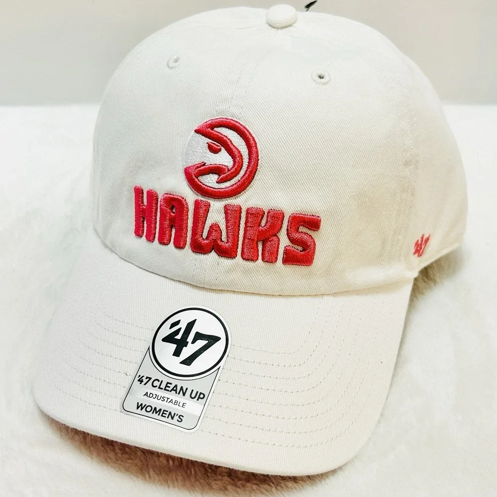 '47 Brand Atlanta Hawks Luminance Women's‎ Clean Up Hat Cap Adjustable White